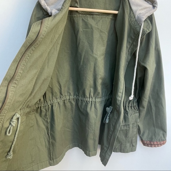 Miss Me Green Hooded Utility Jacket Size S - Picture 4 of 14
